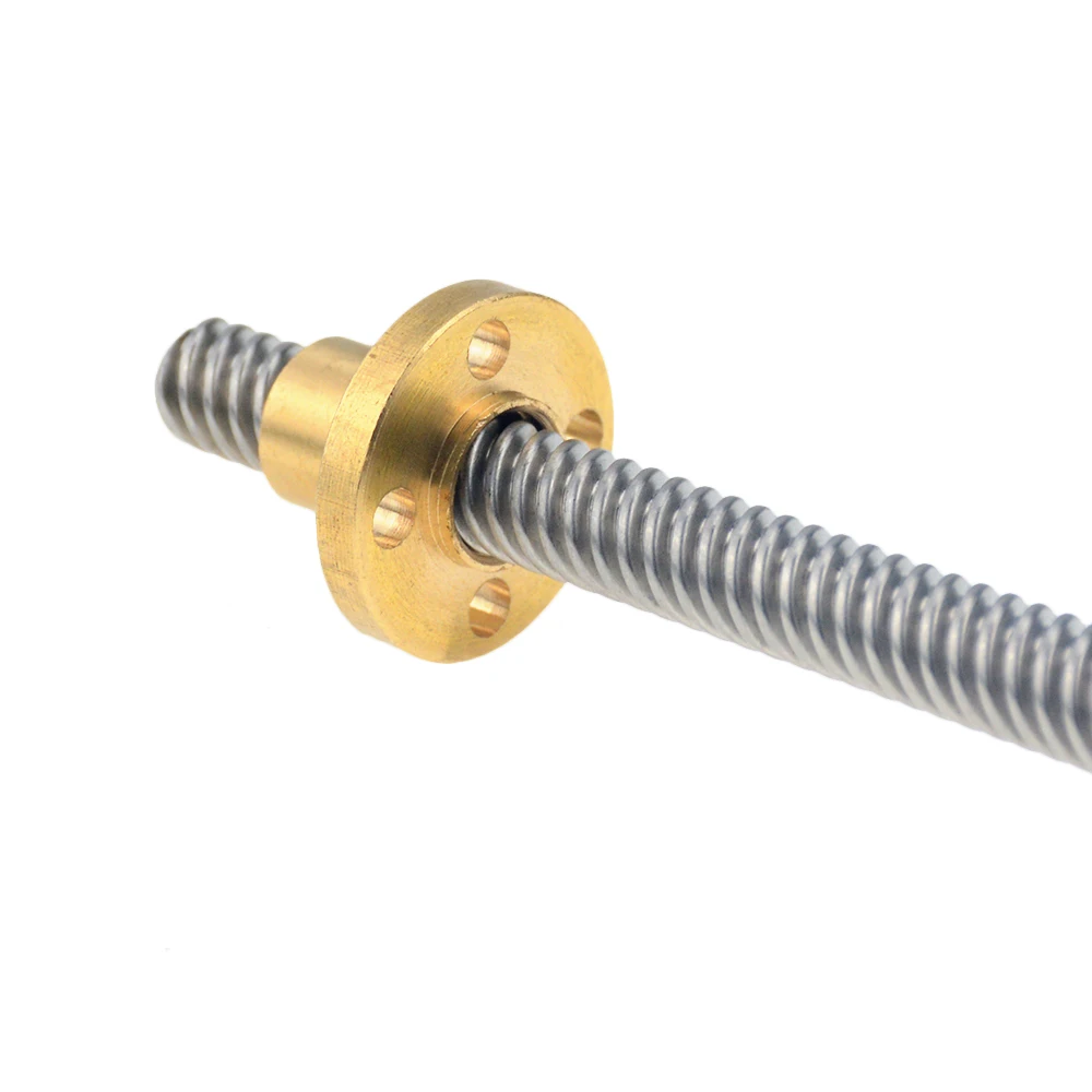 8mm Trapezoidal Rod T8 CNC 3D Printer Brass Nut Lead Screw Thread THSL-300-8D 