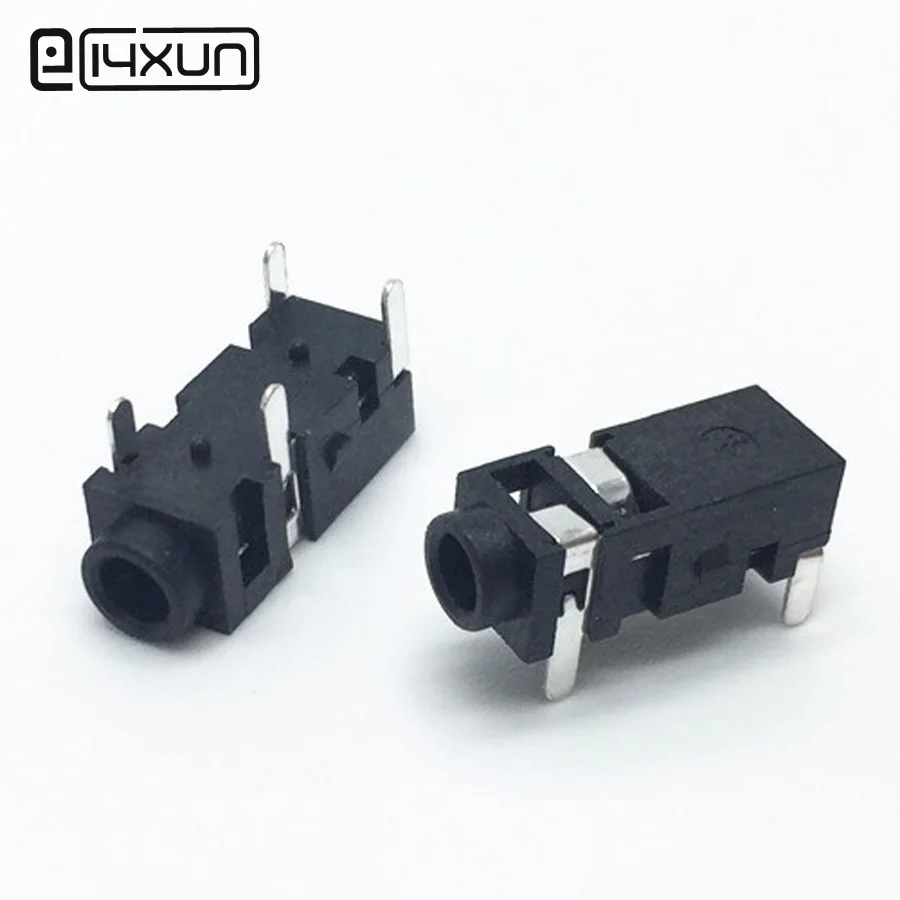 

EClyxun 10PCS DIP 2.5mm Female Audio Connector PJ-208B 4Pin Charging Jack DIY Parts