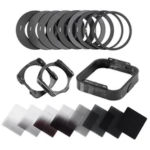 Zomei filtro de câmera, gradiente de densidade neutra, nd quadrado, filtros de resina, suporte de anéis, sistema de série cokin p para dslr