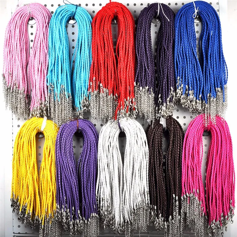 Buy 20CPS/Lot Braided Leather Necklaces Cord Jewelry