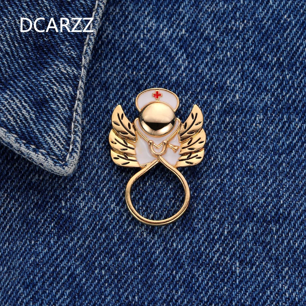 New High Quality Brooches Doctor Nurse Stethoscope Brooch Medical Jewelry Gold Silver Color Badge Pins Women Jewelry Acessorios