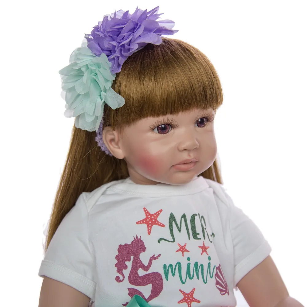 60 см Силиконовые Reborn Baby Doll игрушки для детей девочек bonucas возрождённая bebe 24 дюймов принцесса винил малыш живой кукла подарок