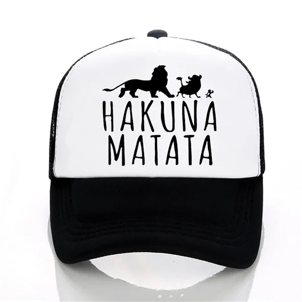 Новые Бейсболки Hakuna Matata с буквенным принтом для мужчин и женщин, летняя сетчатая Кепка, модная уличная солнцезащитная Кепка для мужчин, Кепка для водителя грузовика - Цвет: Многоцветный