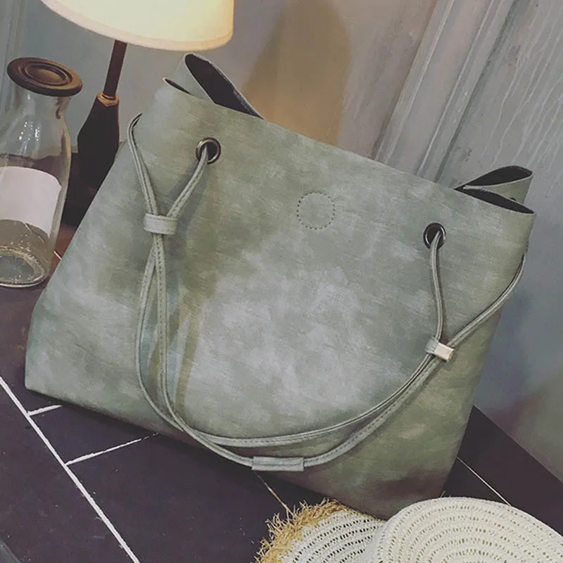 

Hot Selling 1 Set Women Lady Shoulder Bag PU Leather Large Capacity Solid Color with Handbag -B5