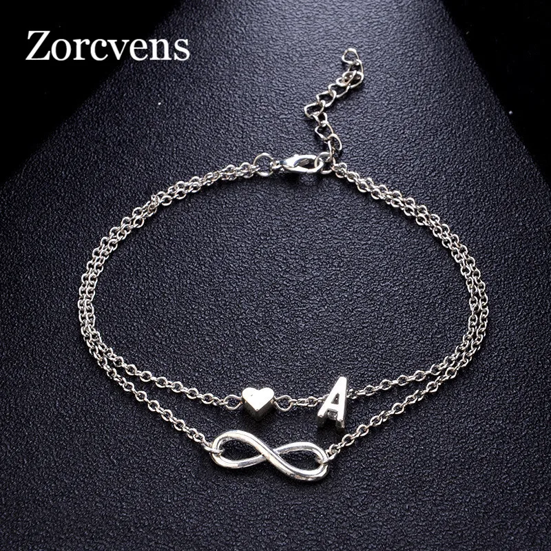 ZORCVENS Fashion Letter Bracelet & Bangle For Women Simple Adjustable Silver Color Anklets Pulseras Mujer Jewelry Party Gifts ZORCVENS Fashion Letter Bracelet & Bangle For Women Simple Adjustable Silver Color Anklets Pulseras Mujer Jewelry Party Gifts