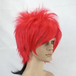 Косплей парик Красный мужской парик Моделирование реквизит парики день аниме горячие деньги