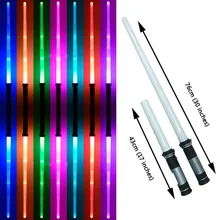 2pec/lot Star Wars Lightsaber Led Flashing Swords Toy Cosplay Props Kids Double Light Saber Toy Sword for Boys Christmas Gifts