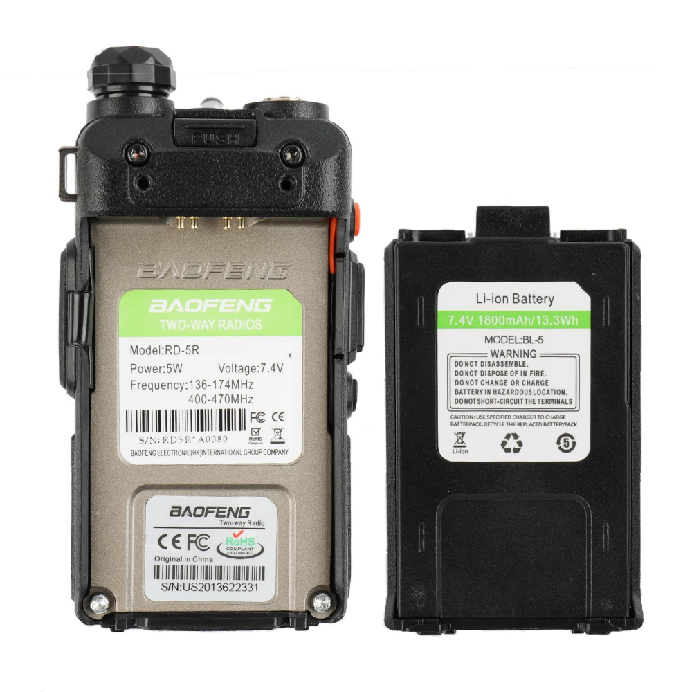 Baofeng RD-5R DMR Tier II VFO Digital Dual Band 136-174/400-470MHz Two way Radio Walkie Talkie Ham Transceiver