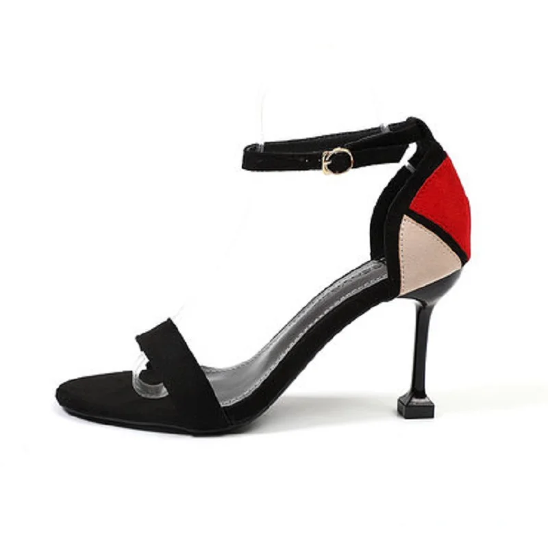 

Stiletto sandals female summer 2019 new Korean version of the wild open toe word with buckle fairy wind net red with high heels