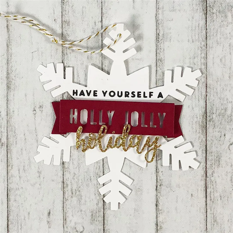 

GJCrafts Holly Jolly Word Metal Cutting Dies for Scrapbooking 2019 New Cutting Dies DIY Album Card Making Decor Paper Craft