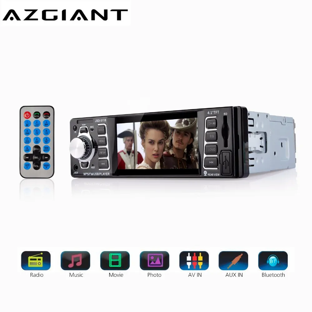 AZGIANT 1 Din 7 ''HD цифровой дисплей выдвижной экран автомобиля MP4 MP5 плеер стерео fm-передатчик автомобильный аудио радио
