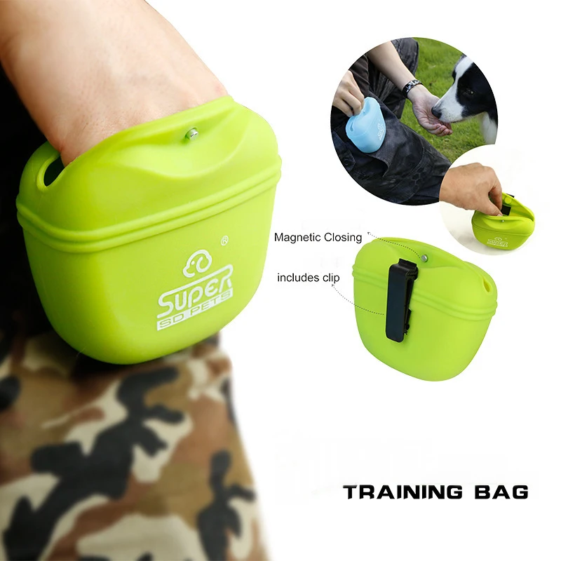 

Outdoor Walking Silicone Pocket Food storage Bag Waterproof Waist hanged Food storage bag Portable outdoor Training Dog food bag