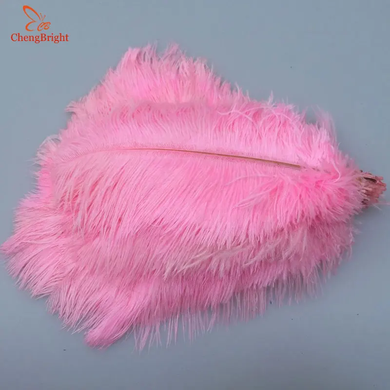 Chengbright Cheap 500pcs Natural Pink Ostrich Feathers Hard Rod 1570cm