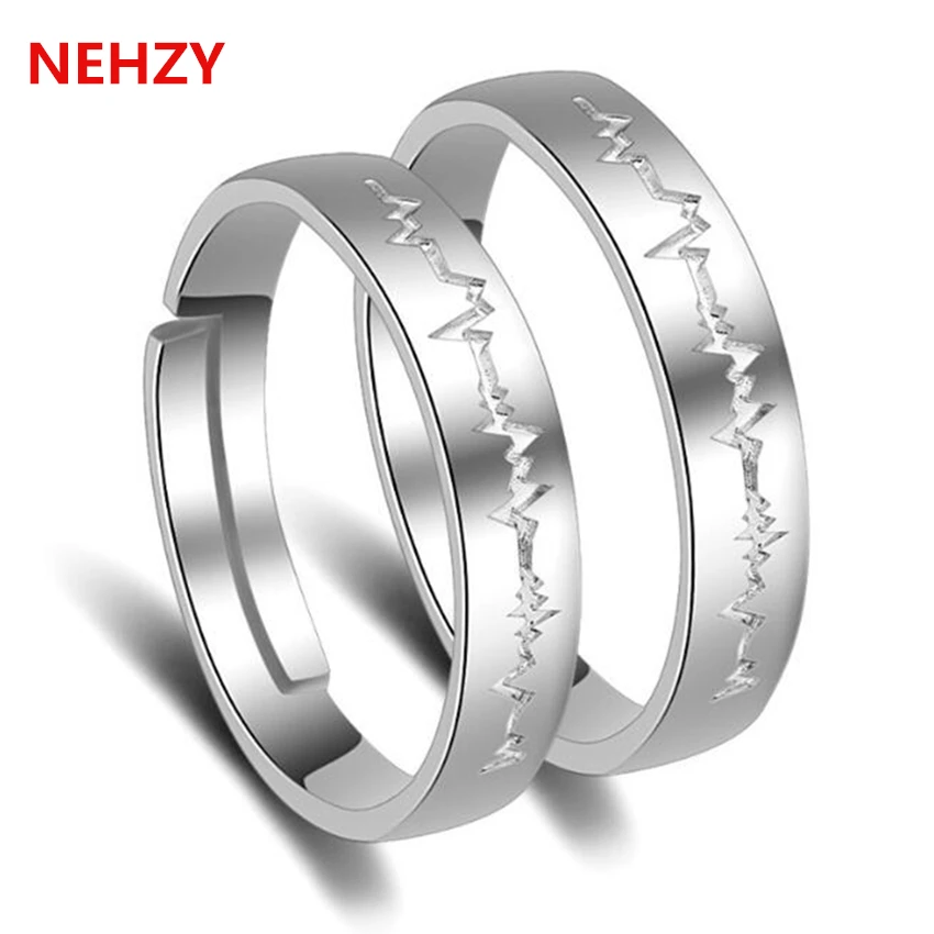 nehzy the new fashion simple love heart shaped couple of ring ring lightning men and women wedding ring silver gifts - Selling Wedding Ring nehzy the new fashion simple love heart shaped couple of ring ring lightning men and women wedding ring silver gifts - Selling Wedding Ring
