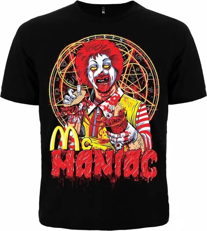 Черная футболка McManiac. Зомби Рональд Макдональд. Новые разные размеры.