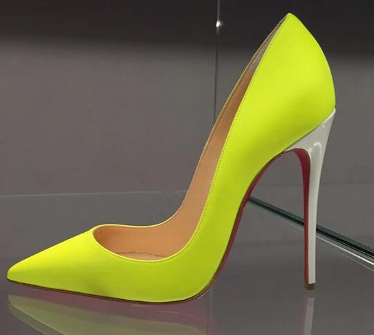 yellow red bottom heels