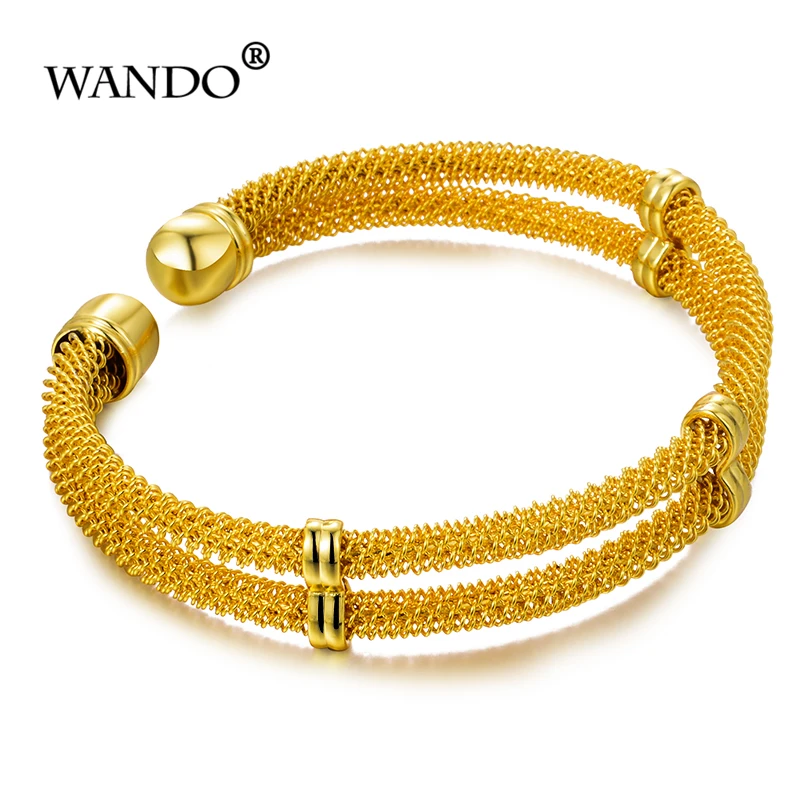WANDO Новые провода золотые браслеты с цветным покрытием женские модные Дубай