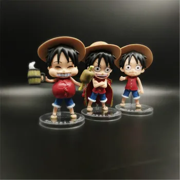 

3 Set One Piece Anime Luffy Doll Anime Peripheral Furnishing Article Hand To Do Papers Doll Toy For Children Gift Decorate Home