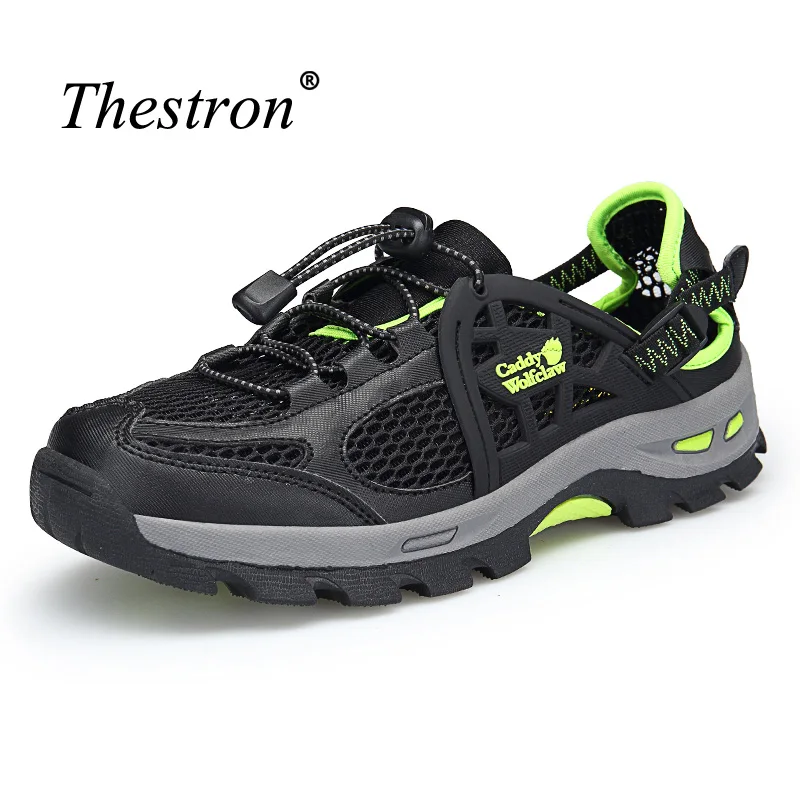2018 Man Aqua Shoes Summer Male Wading Footwear Blue Green Sneakers for Water Man Breathable Rubber Bottom Water Walking Shoes
