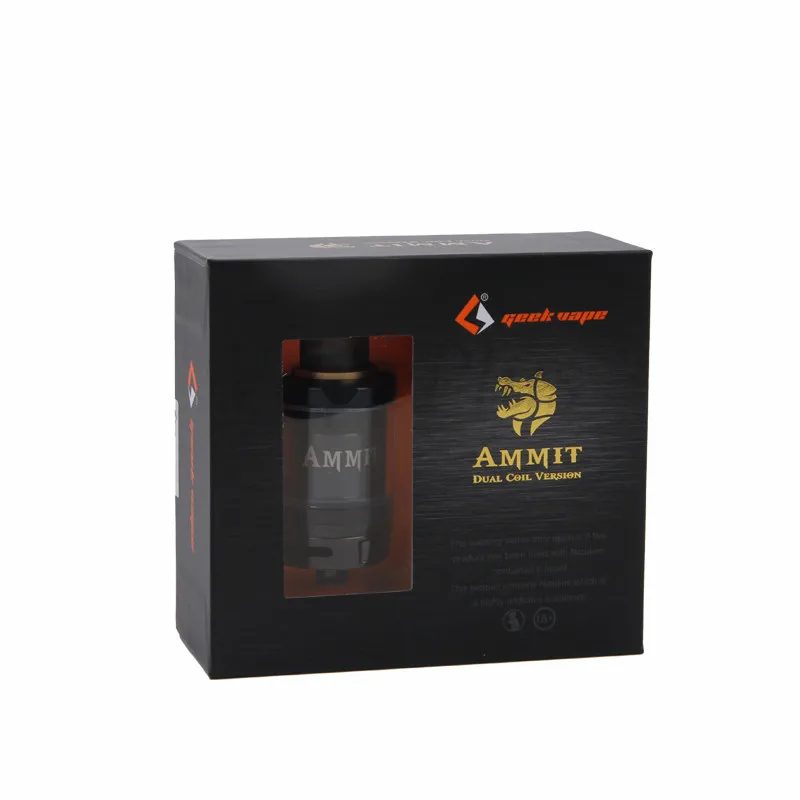 Geekvape Ammit dual coil version 3ml6ml Ammit RTA Atomizer Supports both dual & single coil for E Cigarettes Box Mod 01