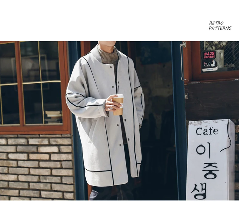 Warm Male Trench Coat Wool Liner Long Thick Fleece Jacket Men Fur Inside Parka Winter Jackets  (5)