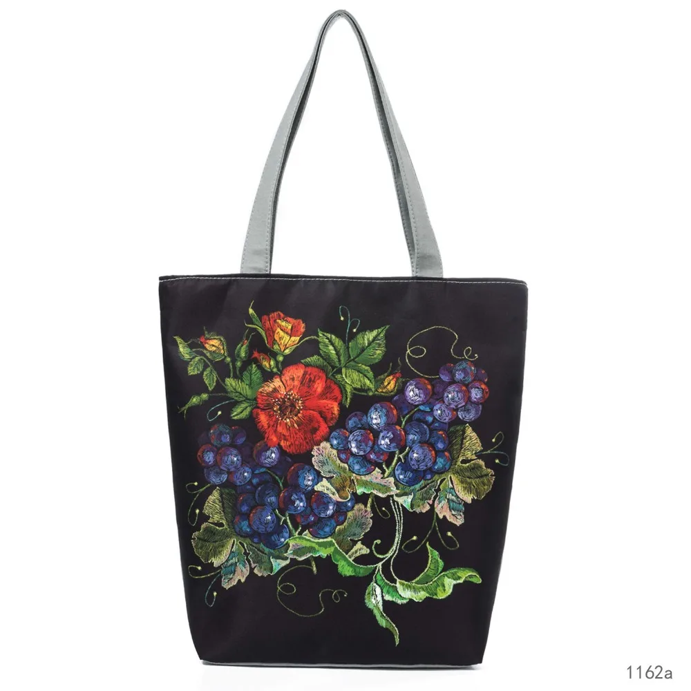 Miyahouse Lmitation Женская Холщовая Сумка с вышивкой, цветная женская сумка на плечо с цветочным и птичьим принтом, модная летняя женская сумка