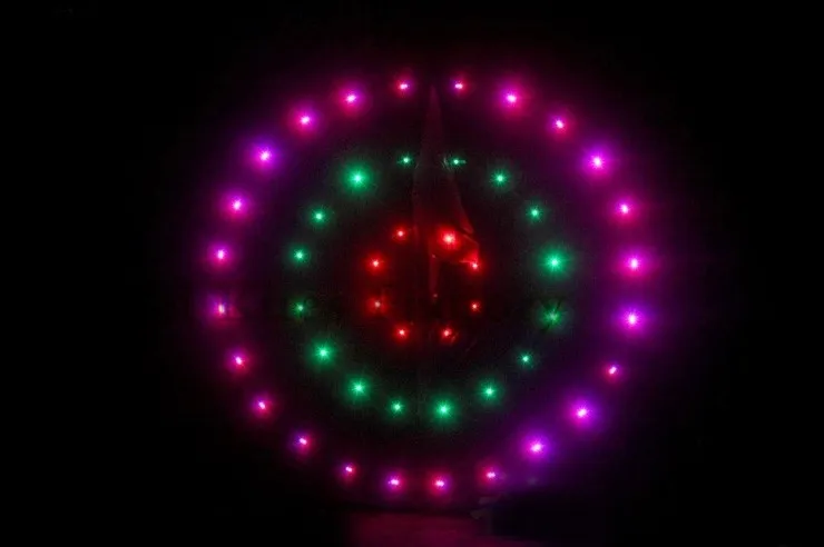 Высокое качество 3 кв. М концентрические круги led kites144p сверкающая лампа с зарядным устройством уличные игрушки Рипстоп нейлон серфинг