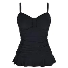 Женский купальный топ, мягкий гофрированный подол, рубашка, одежда для плавания, танкини, купальный костюм, топы, купальный костюм, летний купальник, бикини, feminino