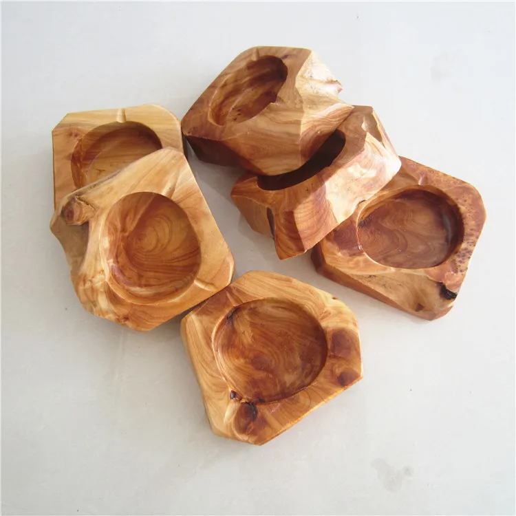 50pcs Wooden Round Brown Ash Holder Solid Wood Ashtray Pocket Ashtray