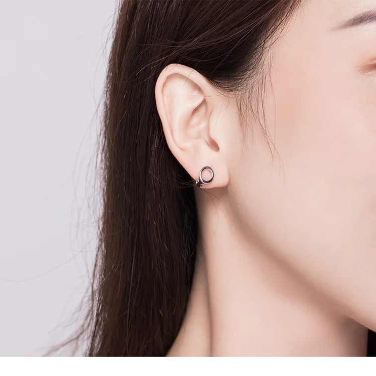 Bamoer простые круглые серьги-клипсы 925 пробы серебряные геометрические ювелирные изделия клипсы для ушей для мужчин и женщин модные ювелирные изделия BSE161
