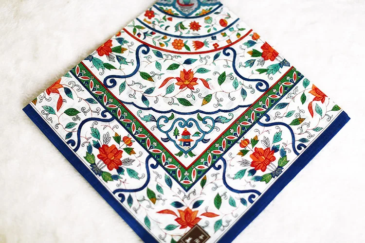 Whlesale качество Япония хлопковый носовой платок, синий и белый фарфор дизайн 48 см* 48 см Карманный квадратный