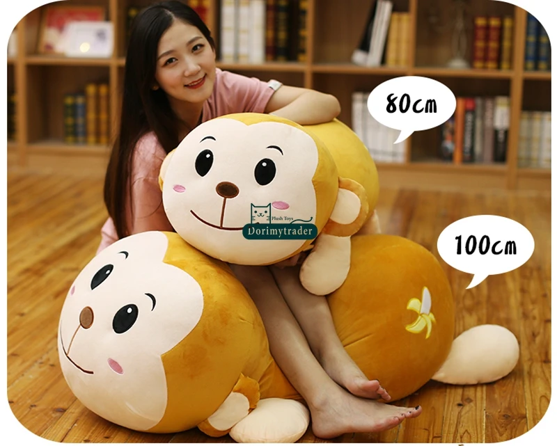 Dorimytrader Big Soft Kawaii Monkey  Plush Pillow Doll Stuffed Soft Giant Cartoon Animals Monkeys Toys 100cm 39inch DY61763 (13)