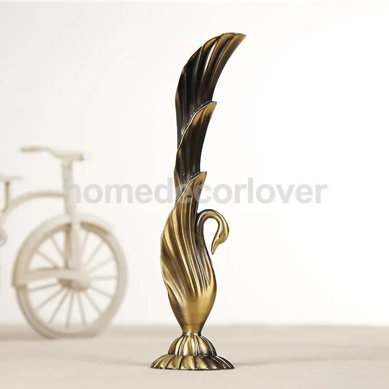 Vintage Shabby Chic Flower Vase Swan/Peacock Alloy Flowers Bottle Jug Wedding Home Decor