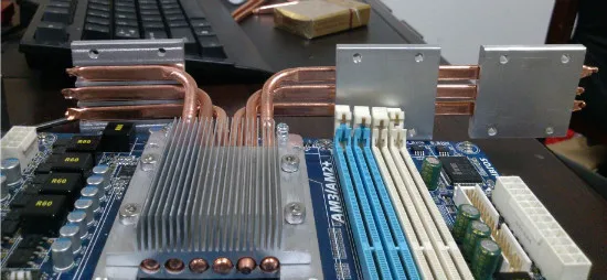 Для Intel 115X PC Процессор heatpipe 6 отверстий платы зажимы медный крепежный блок 6 мм диам медная труба безвентиляторный охлаждающий бесшумный радиатор