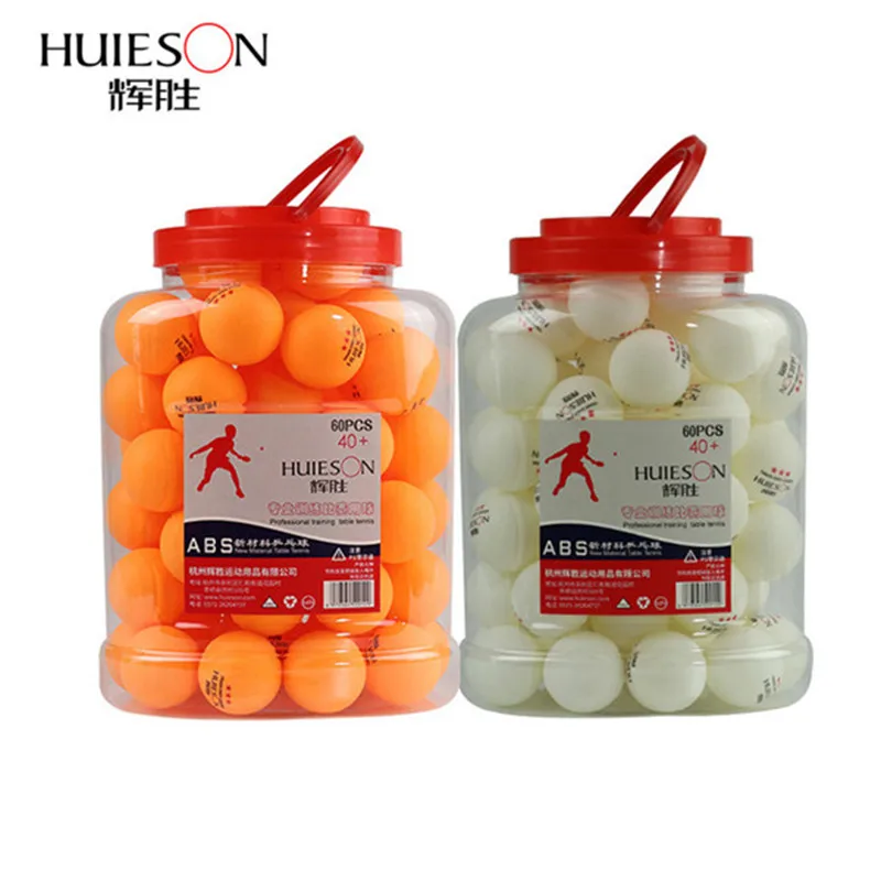 Huieson 60 개/배럴 전문 3 스타 테이블 테니스 공 40 미리메터 2.9 그램 탁구 공 노란색 흰색 테이블 테니스 게임 훈련