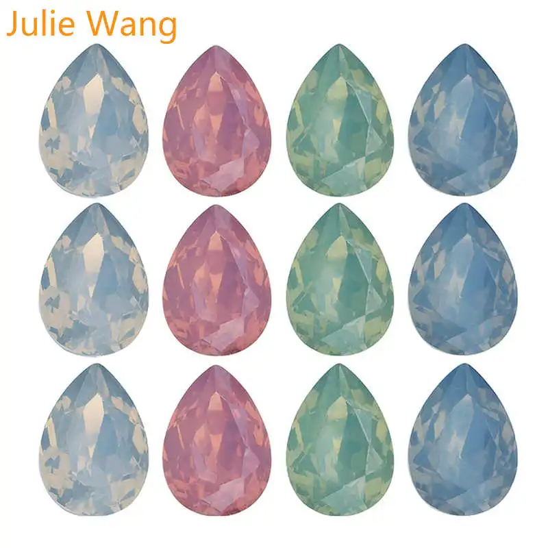 

Julie Wang 50PCS Resin Drop shape Teardrop Cabochon Necklace Bracelet Jewelry Making Accessory