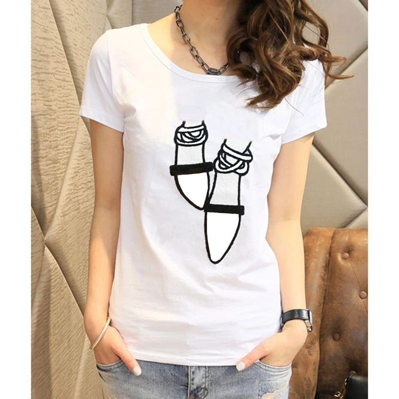 Женские футболки из хлопка Топ Poleras де Mujer короткий рукав Футболка женская Kawaii