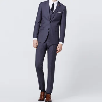 

Gentleman Business Suit Slim Fit for Men Groom Wedding Suits Prom Party Suits3 Pieces (Jacket+Vest+Pants ) Men Suit Custom Made