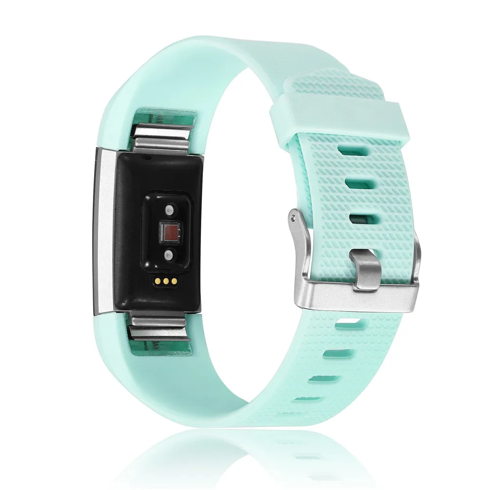 Сменный браслет на запястье, мягкий силиконовый браслет для подзарядки бит, 2 ремешка, часы, зарядка 2, смарт-браслет с квадратным и бриллиантовым экраном - Цвет: green with Square