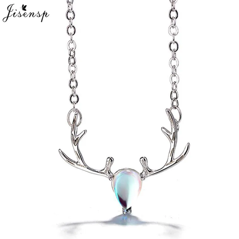 Jisensp Новинка Bijoux имитация жемчуга Рождественская сумка Deer Ожерелье Подвеска для женщин подарок рога ожерелья рога ювелирные изделия - Окраска металла: deer necklace