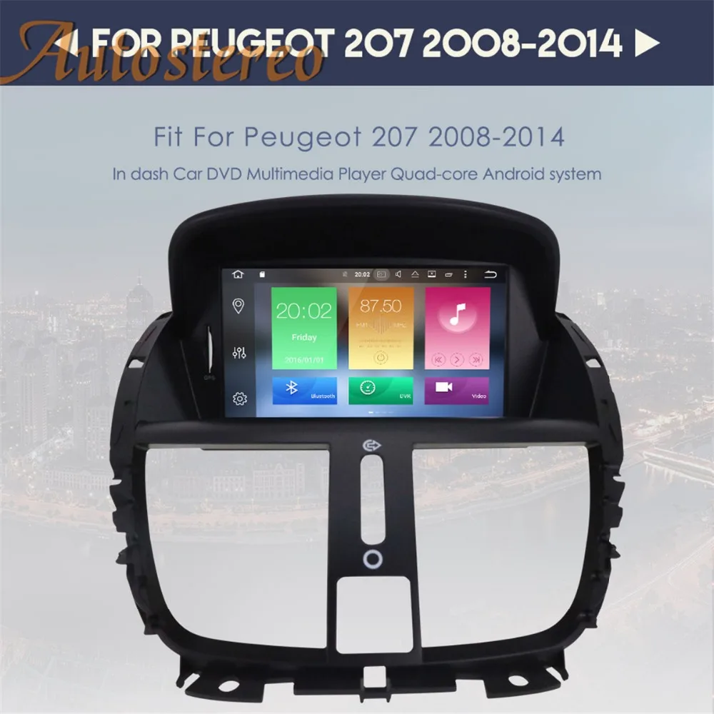 Android 9 PX5/PX6 Автомобильный gps автомобильный dvd плеер с навигацией плеер для peugeot 207 2007- головное устройство мультимедийный плеер радио магнитофон DS