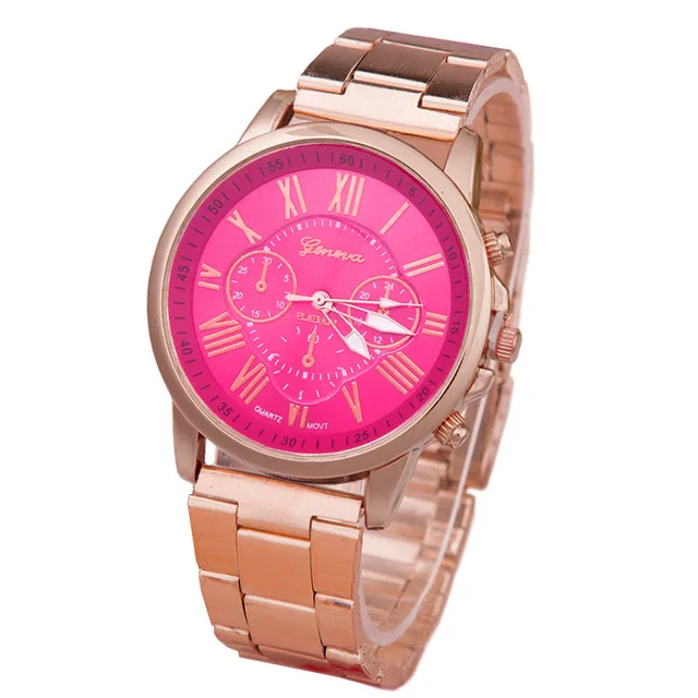 

2017 Fashion Colorful Womens Mens Stylish Stainless Steel watch Roman numberals Big Dial Sports Quartz Watch relogio feminino