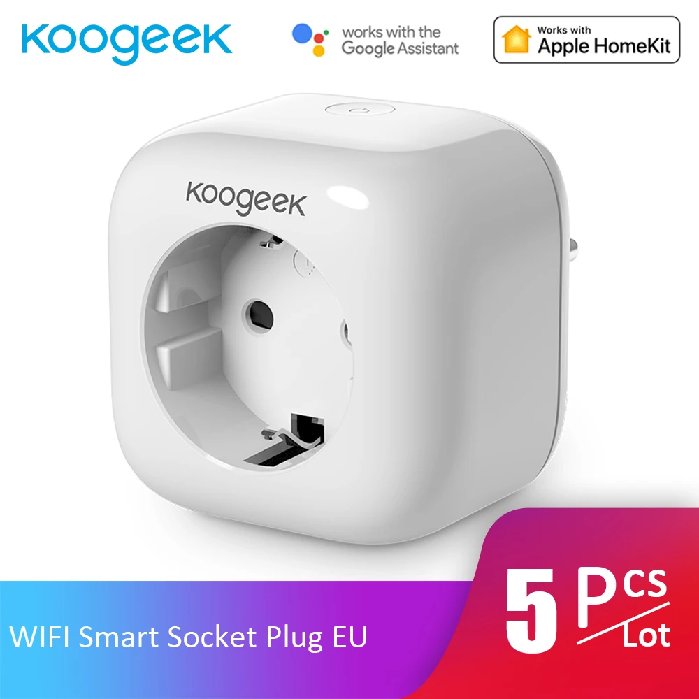 

5pcs/Lot Koogeek WIFI Smart Socket Plug APP Control Monitor Energy Consumption Home Smart Outlet for Apple HomeKit Alexa Google