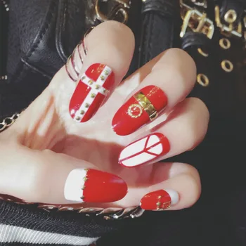 

Excellent Punk fashion 3 packs Fake Nails Bride Nail Patch 24 Tips With 2g Glue C65 Lady Daily Finger Luxury Women False Nail