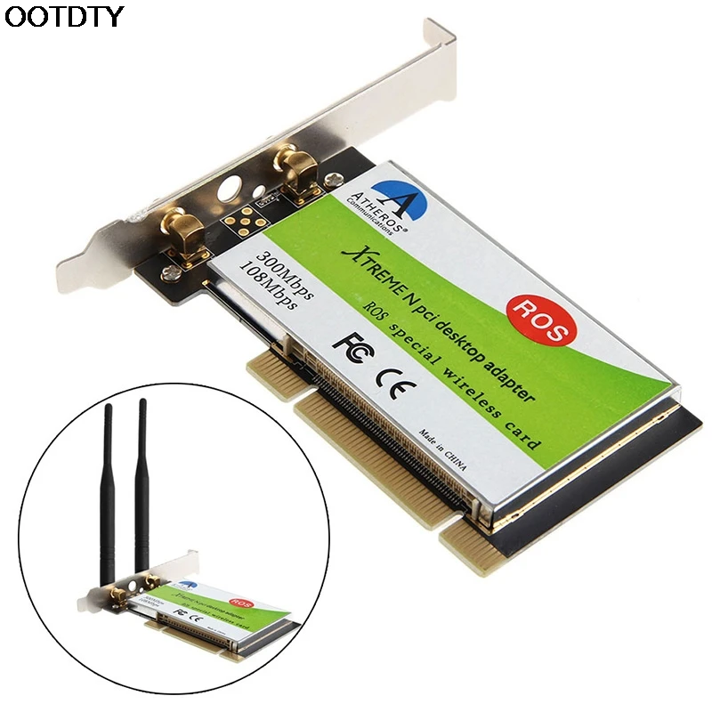 AR9223 PCI 300M 802.11b/g/n беспроводной WiFi адаптер для настольного ноутбука 6DB антенна