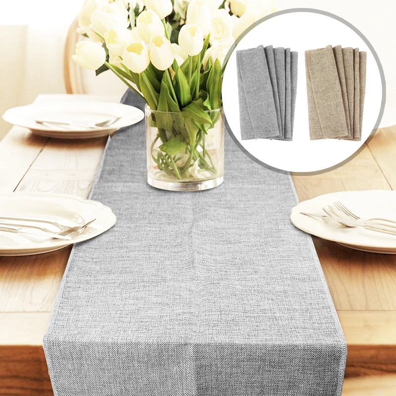 

New European Style Solid Linen Rectangle Table Runners Home Hotel Table Cloth Table Decorations