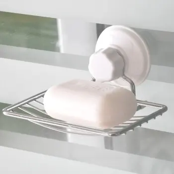 

Soap dish with Metal Suction Cup with Grid for Bath