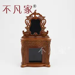 Кукольный дом 1/12th весы миниатюрная мебель Резной Камин ручной работы для туалетного столика и зеркала