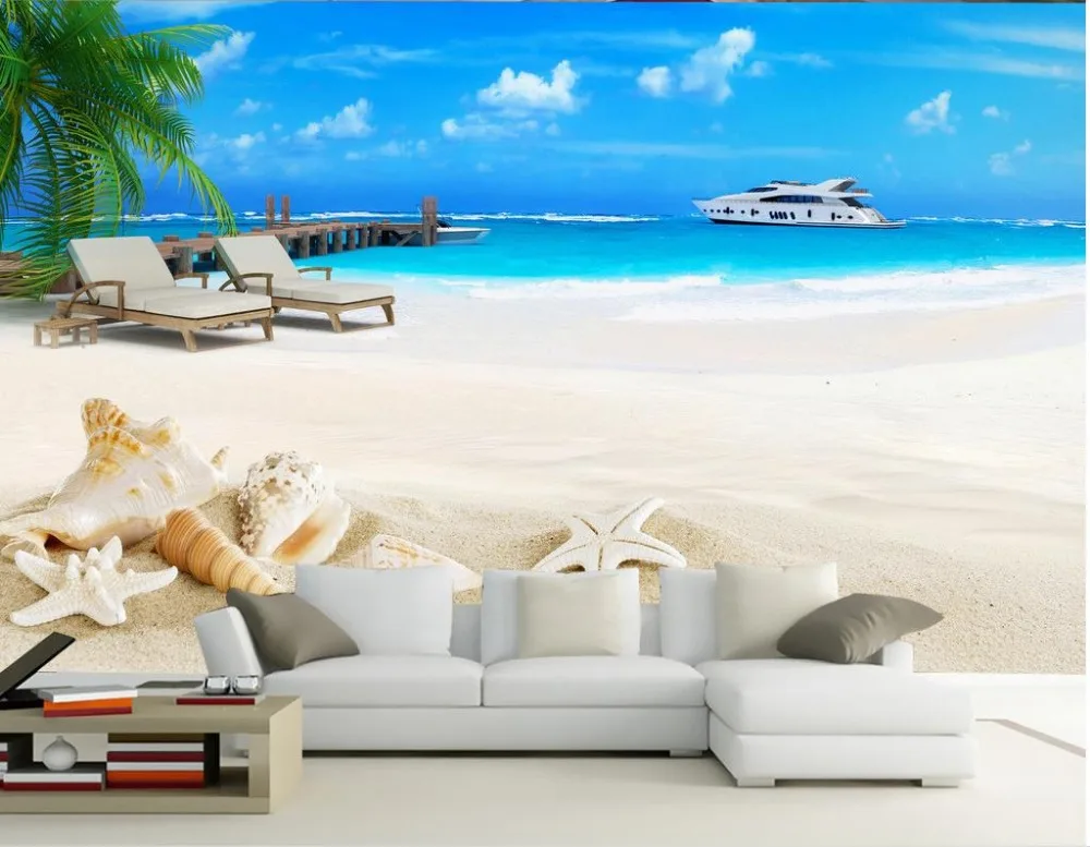 3d фрески обои для гостиной морские пляжные ракушки украшение на стену papel de