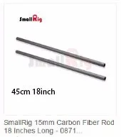 Smallrig 15mm haste de fibra de carbono
